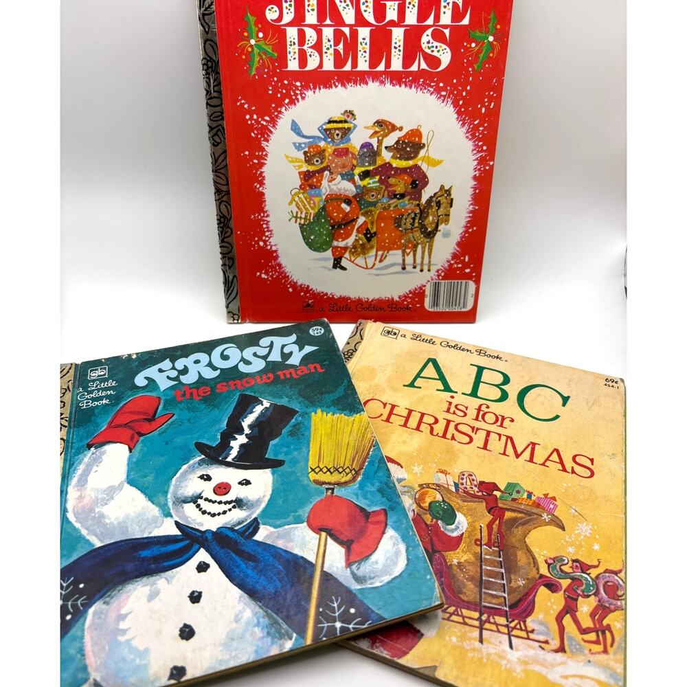 Vintage Frosty Jingle Bells & ABC is for Christmas A Little Golden Book Set of 3